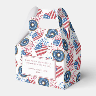 Patriotic Flag Doughnuts Fireworks 4th of July Par Favor Box