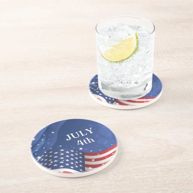 Patriotic Flag Drink Coaster (Side)
