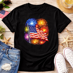 Patriotic Flag Fireworks T-Shirt