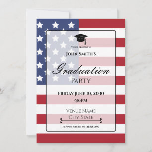 Patriotic Flag Graduation Announcement