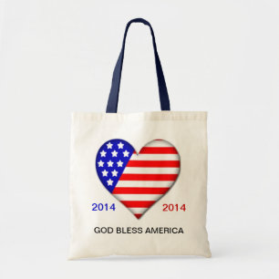 Patriotic Flag Heart Tote Bag TEMPLATE