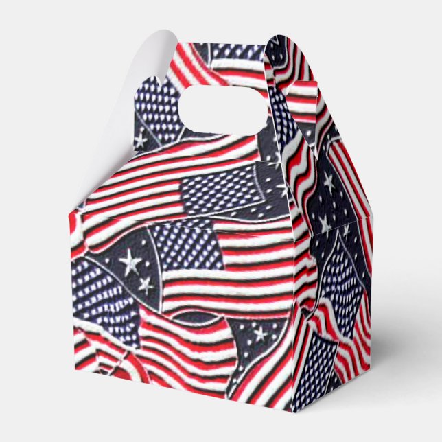 Patriotic Flag Holiday gable favour box (Back Side)