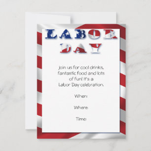 Patriotic Flag Labour Day Party Invitation