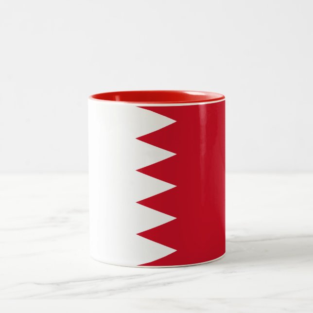 Patriotic Flag of Bahrain Two-Tone Coffee Mug (Center)
