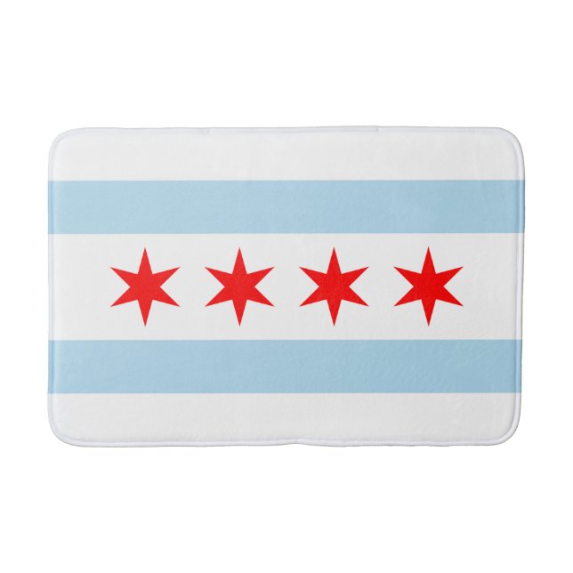 Patriotic Flag of Chicago Bath Mat (Front)