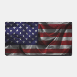 Patriotic Flag Of The United States Of America Desk Mat