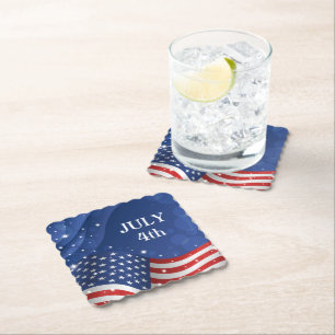 Patriotic Flag Paper Drink Coaster
