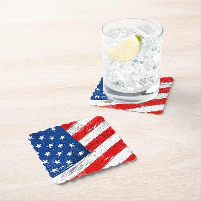 Patriotic Flag Paper Drink Coaster (Insitu)