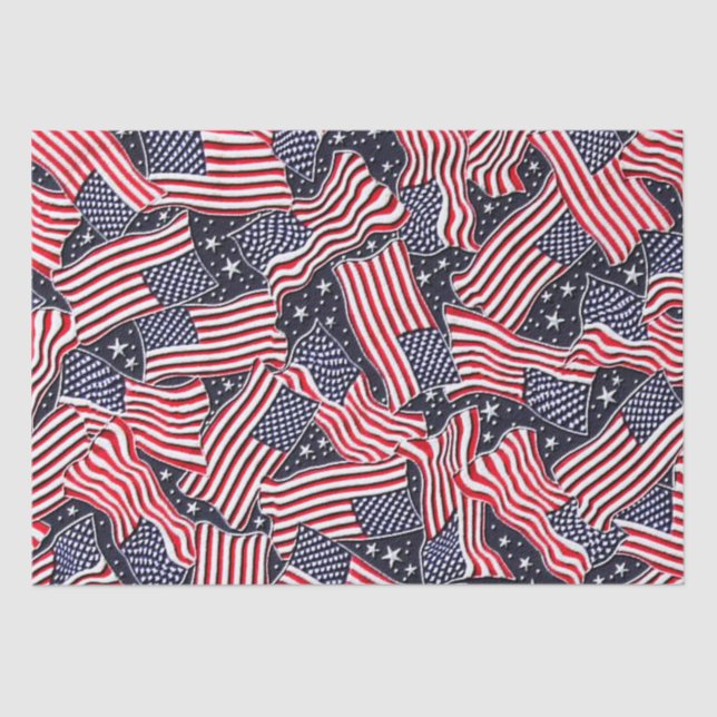Patriotic flag pattern tissue paper (Front)