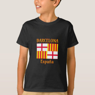 Patriotic Flag Red White Yellow Barcelona Art T-Shirt