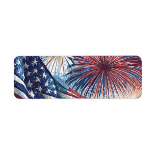 Patriotic Flag Return Address Label