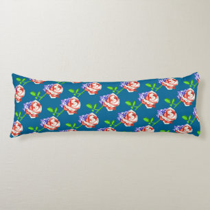 Patriotic Flag Rose Body Pillow