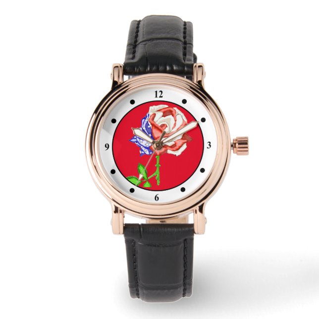 Patriotic Flag Rose Watch (Front)