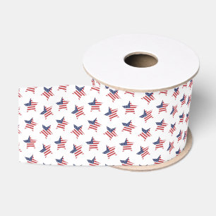 Patriotic Flag Stars Grosgrain Ribbon