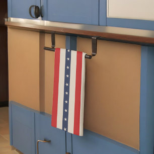 Patriotic Flag Style Stripes Kitchen Towel