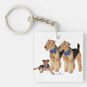 Patriotic Flag Trio Keychain