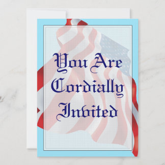 Patriotic Flag Wedding Invitation