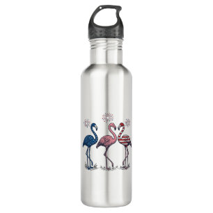 Patriotic Flamingo Trio Vintage Engraving Design_1 710 Ml Water Bottle