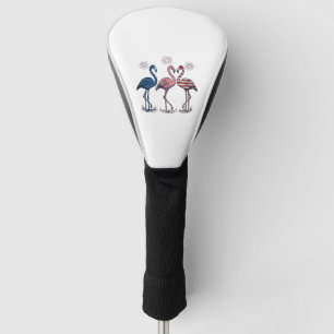 Patriotic Flamingo Trio Vintage Engraving Design_1 Golf Head Cover