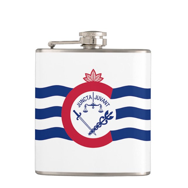Patriotic flask with Flag of Cincinnati City (Front)