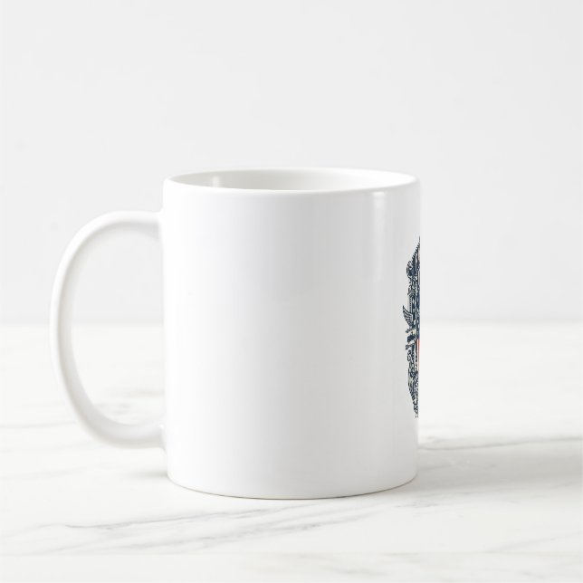 Patriotic Flea Market Picker Vector Graphic Tee Coffee Mug (Left)