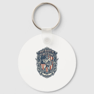 Patriotic Flea Market Picker Vector Graphic Tee Keychain