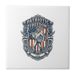 Patriotic Flea Market Picker Vector Graphic Tee Tile