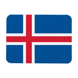 Patriotic flexible magnet with flag of Iceland