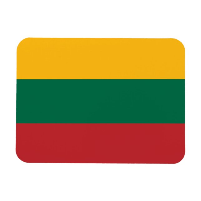 Patriotic flexible magnet with flag of Lithuania (Horizontal)
