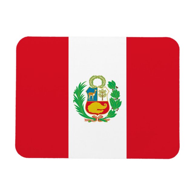Patriotic flexible magnet with flag of Peru (Horizontal)