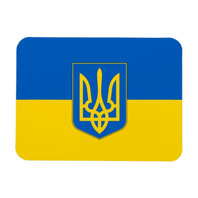 Patriotic flexible magnet with flag of Ukraine (Horizontal)