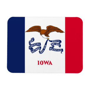 Patriotic flexible magnet with Iowa flag