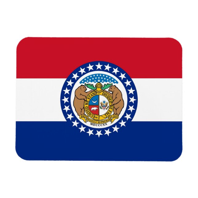 Patriotic flexible magnet with Missouri flag (Horizontal)