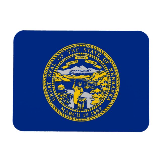 Patriotic flexible magnet with Nebraska flag (Horizontal)