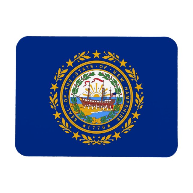 Patriotic flexible magnet with New Hampshire flag (Horizontal)