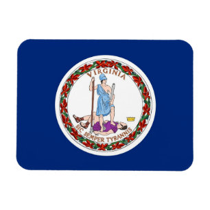 Patriotic flexible magnet with Virginia State flag