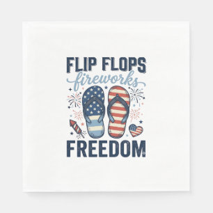 Patriotic Flip Flops Fireworks Freedom Shirt Desig Napkin