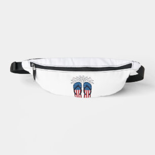 Patriotic Flip Flops Fireworks Summer Shirt Design Fanny Pack