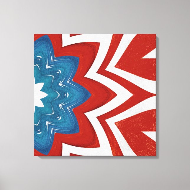 patriotic floral kaleidoscope design canvas print (Front)