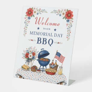 Patriotic Floral Memorial Day BBQ   Welcome sign