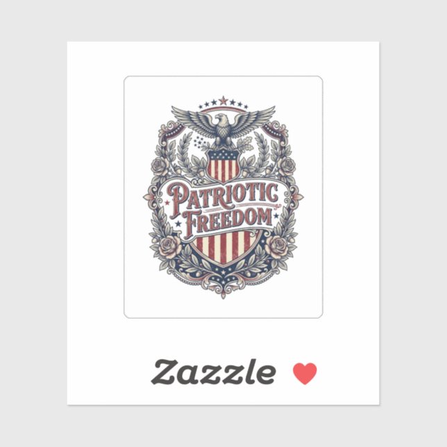 Patriotic Floral Vintage Vector Graphic Tee (Sheet)