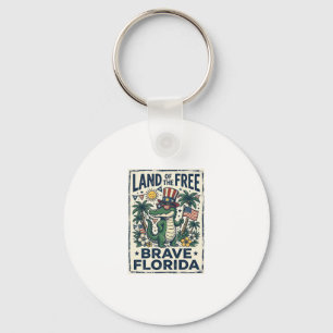 Patriotic Florida Alligator 4th of July Keychain