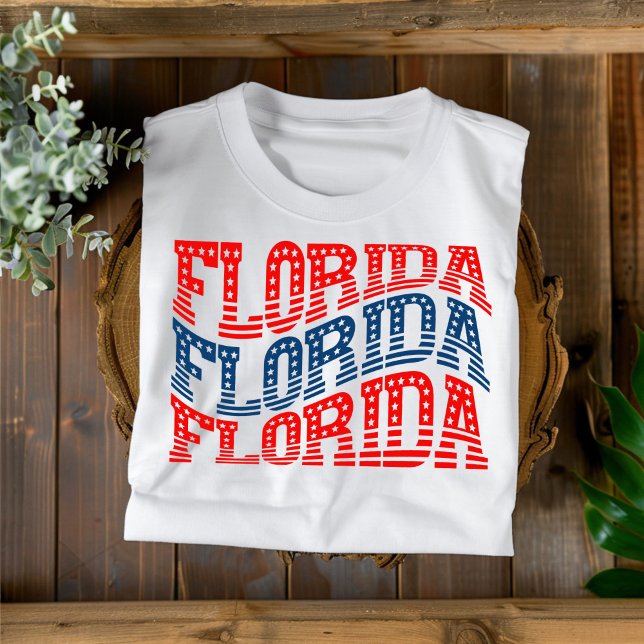 Patriotic Florida Red and Blue Boho T-Shirt  (Creator Uploaded)