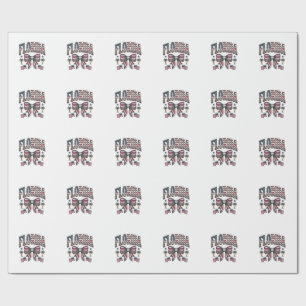 Patriotic Florida Vintage Bow Fourth of July Shirt Wrapping Paper