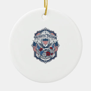 Patriotic Florist Vector Graphic Tee_1 Ceramic Ornament