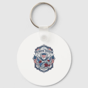 Patriotic Florist Vector Graphic Tee_1 Keychain