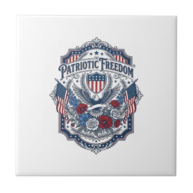 Patriotic Florist Vector Graphic Tee_1 Tile (Front)