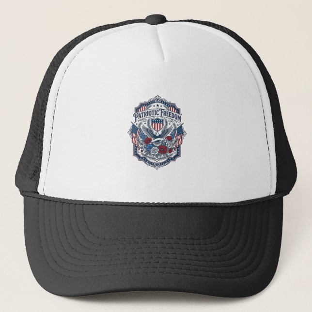 Patriotic Florist Vector Graphic Tee_1 Trucker Hat (Front)