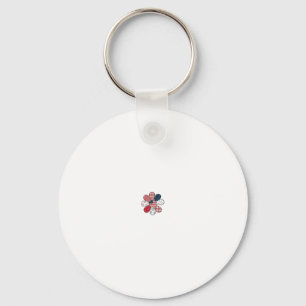 Patriotic Flower Vintage Vector Shirt Design_1 Keychain