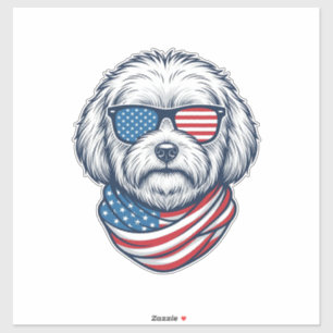 Patriotic Fluffy Dog Vector Illustration_1